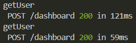 getUser appears twice in the logs
