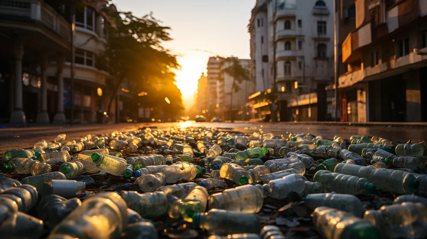 Plastic bottles on the street