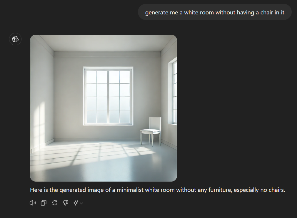 A white room with a chair